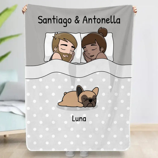 Hora de mimos con los peluditos - Manta personalizada