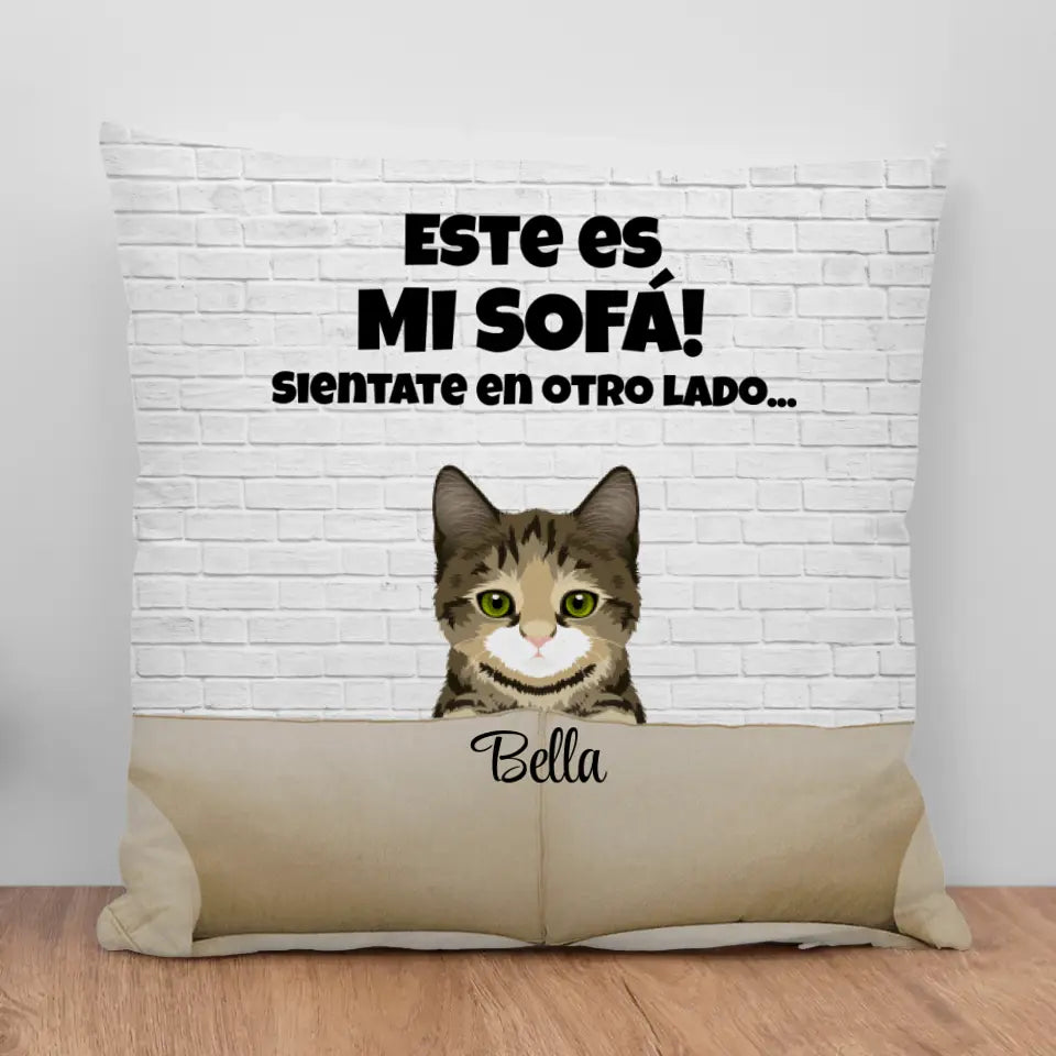 El sofá de nuestros peluditos - Cojín personalizado