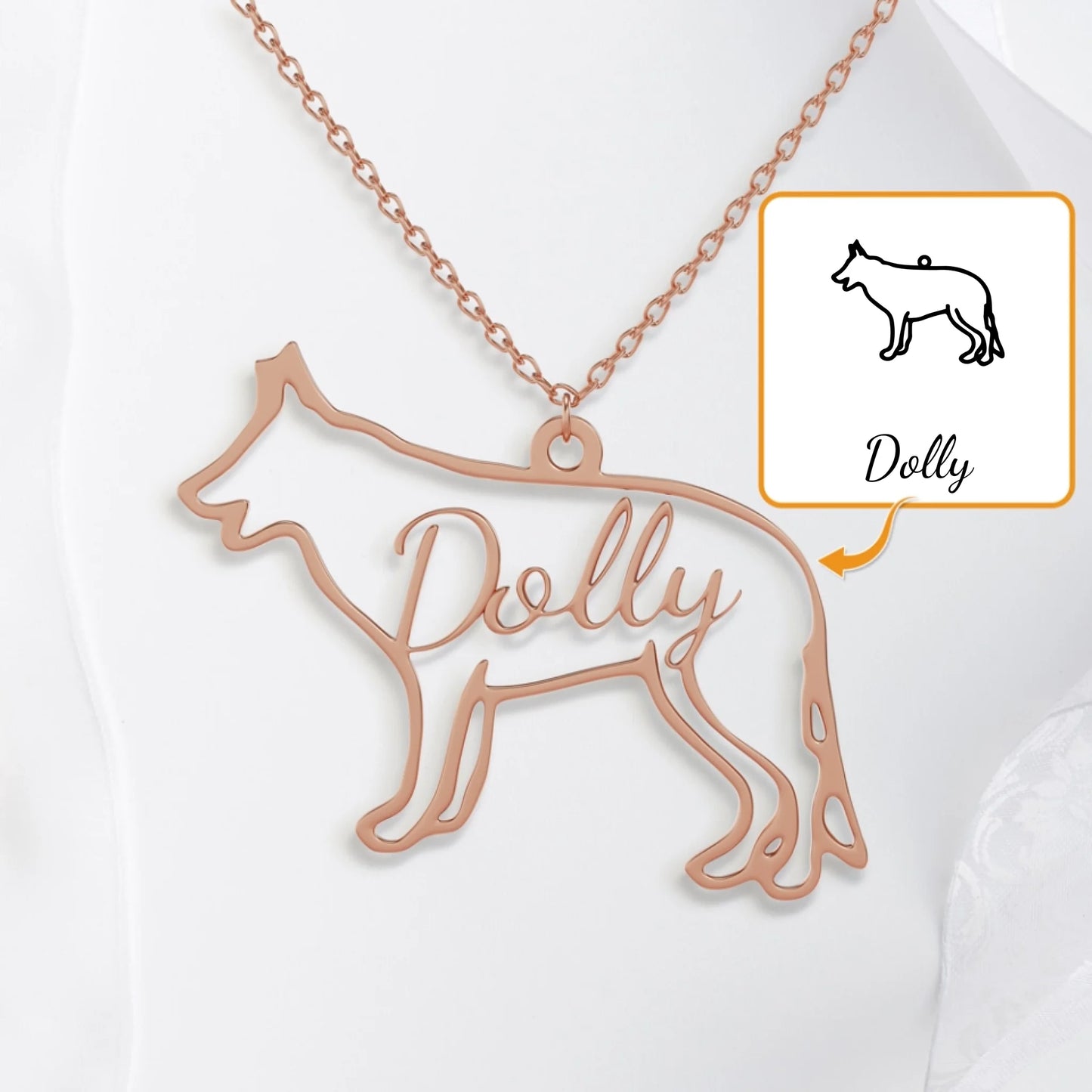 Silueta de perro - Collar personalizado