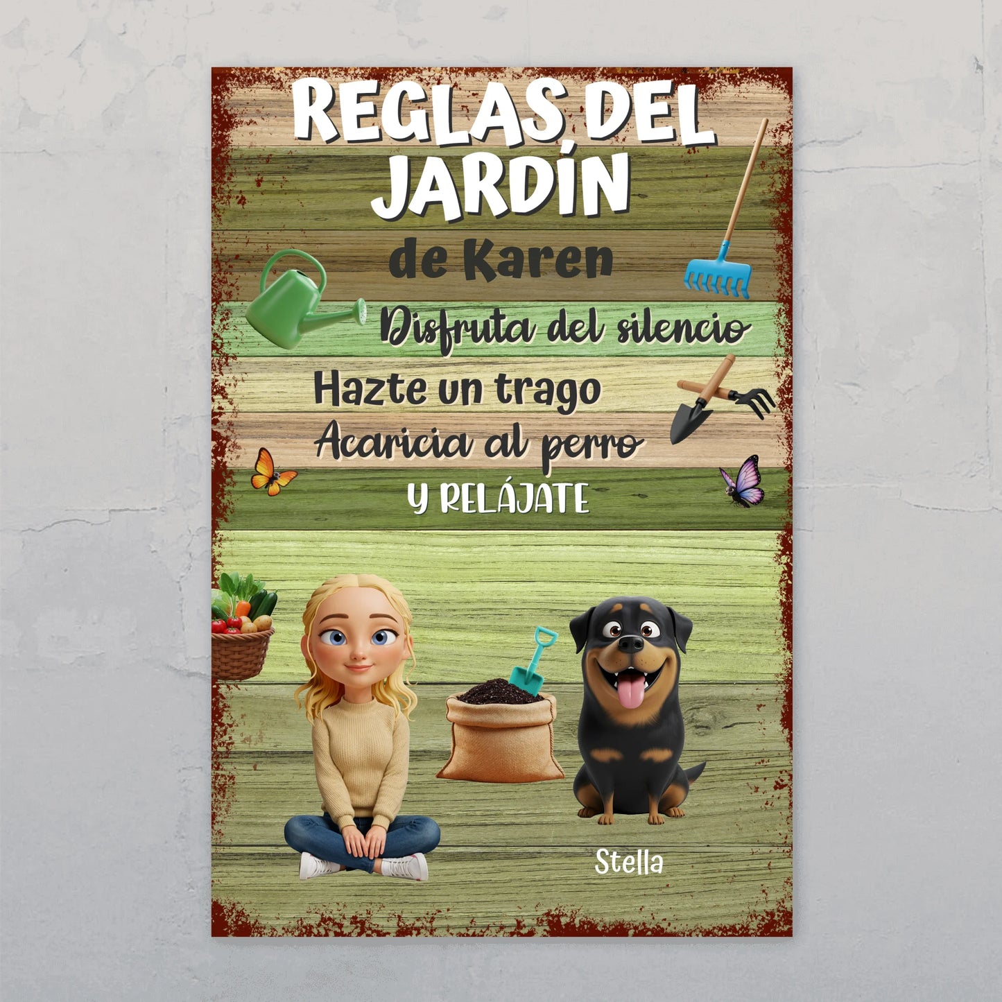 Reglas del jardín - Cartel de jardín personalizado