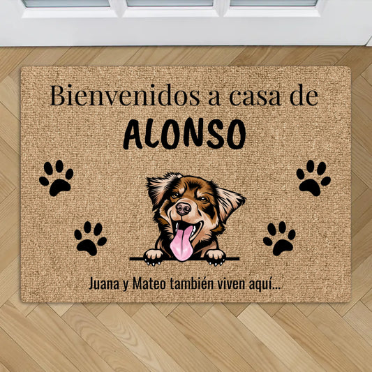 Bienvenidos a lo de - Felpudo personalizado