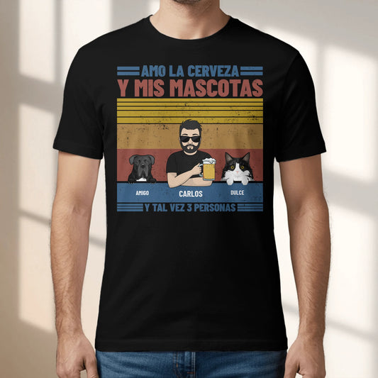 Amo la cerveza y mis peluditos - Camiseta personalizada