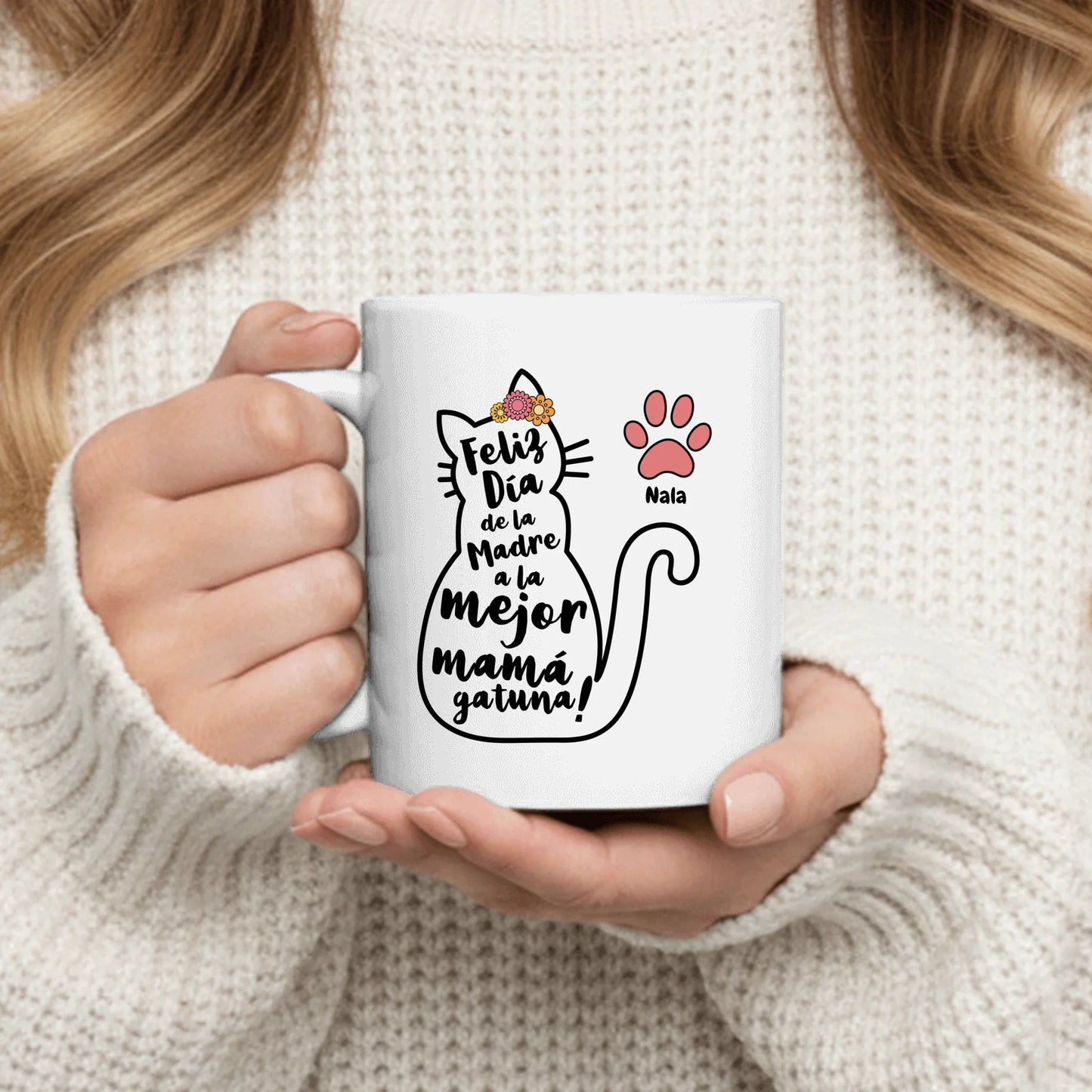 Mejor mamá gatuna - Taza personalizada