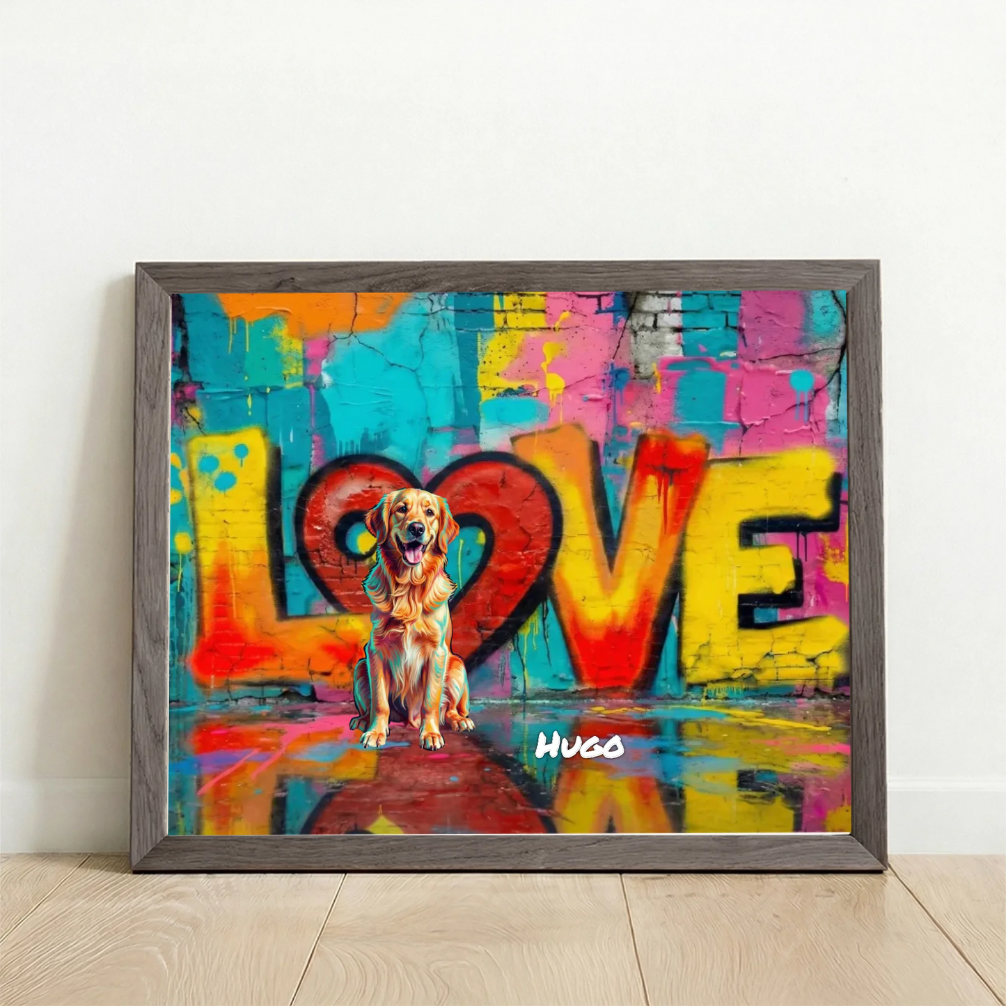 Framed Poster UK horizontal oak