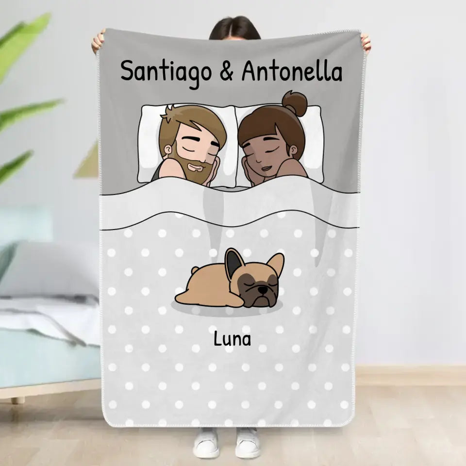 Hora de mimos con los peluditos - Manta personalizada