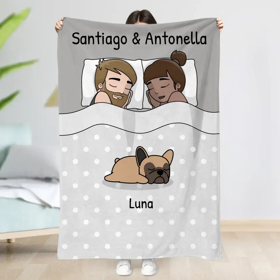 Hora de mimos con los peluditos - Manta personalizada