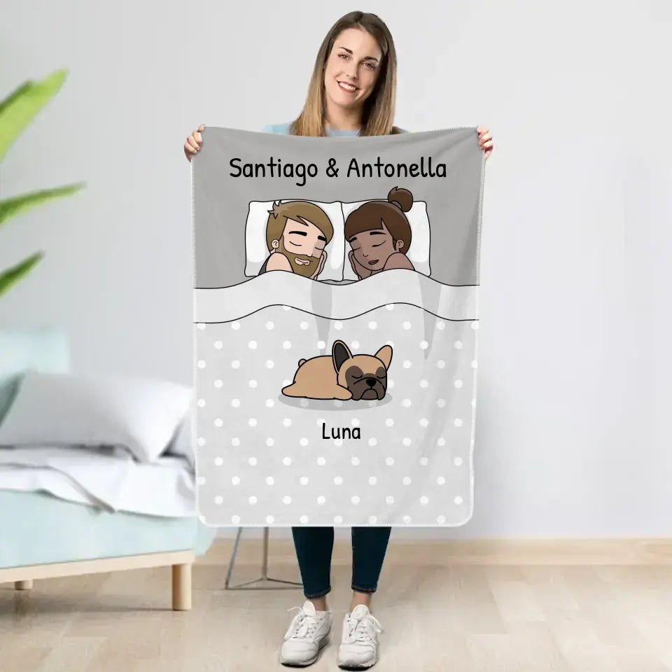 Hora de mimos con los peluditos - Manta personalizada