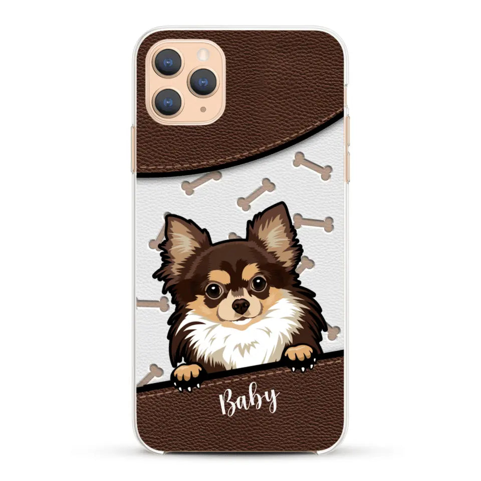 Perro efecto cuero - Funda personalizada