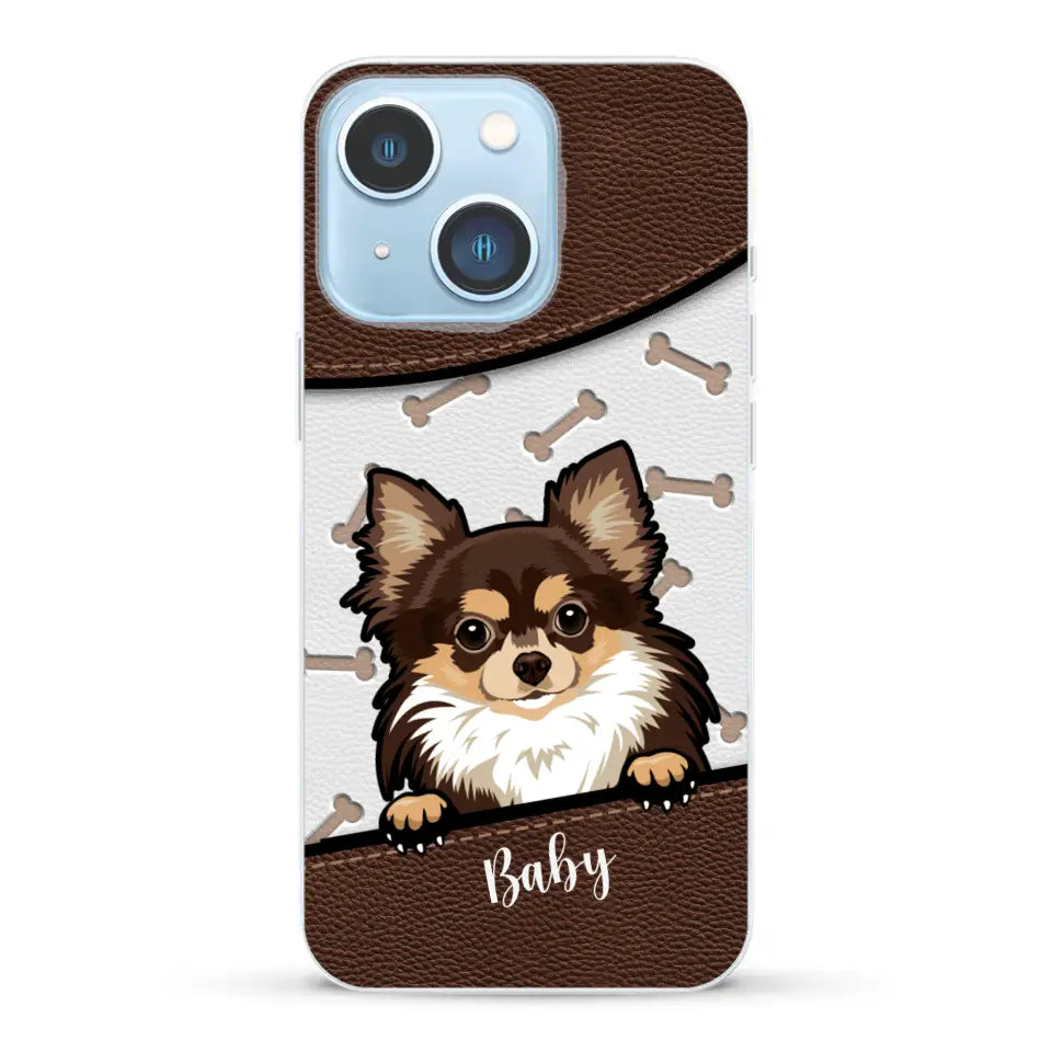 Perro efecto cuero - Funda personalizada