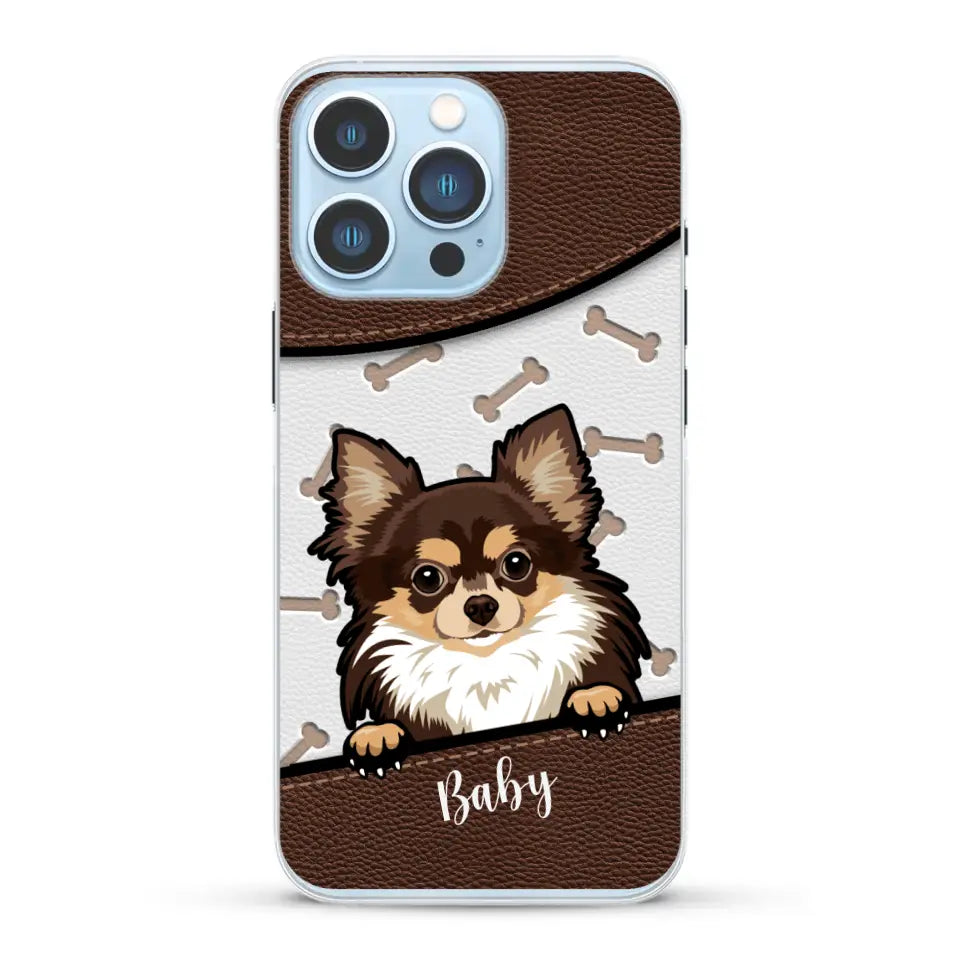 Perro efecto cuero - Funda personalizada