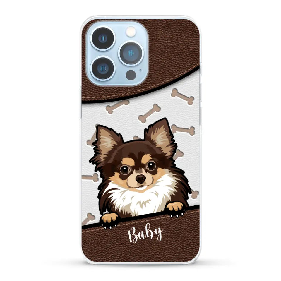 Perro efecto cuero - Funda personalizada