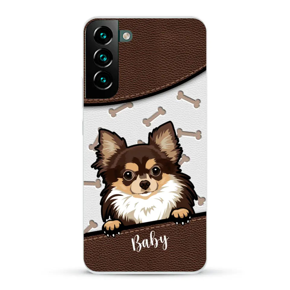 Perro efecto cuero - Funda personalizada