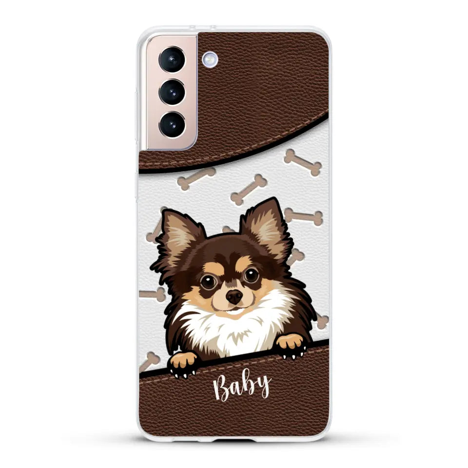 Perro efecto cuero - Funda personalizada
