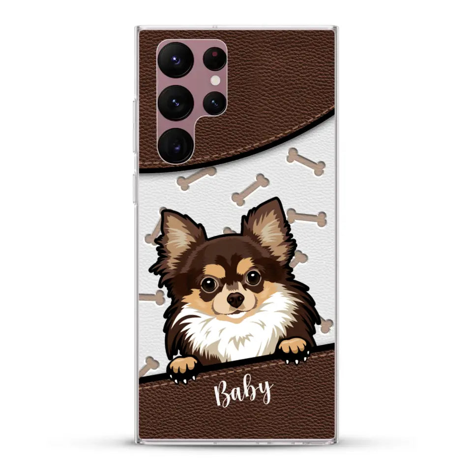 Perro efecto cuero - Funda personalizada