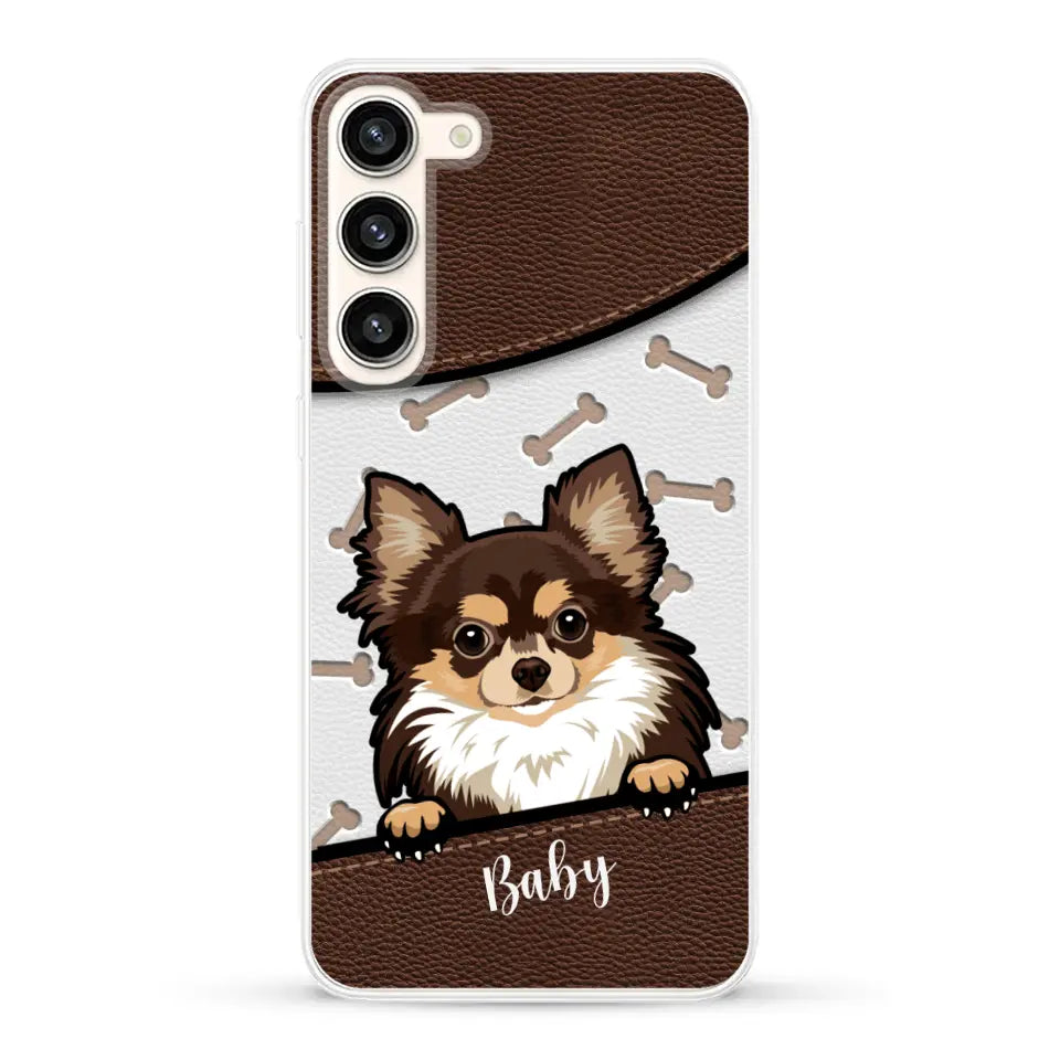 Perro efecto cuero - Funda personalizada