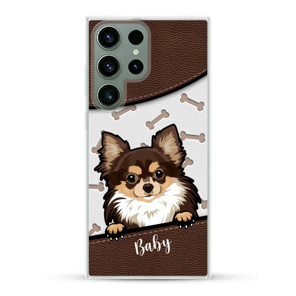 Perro efecto cuero - Funda personalizada