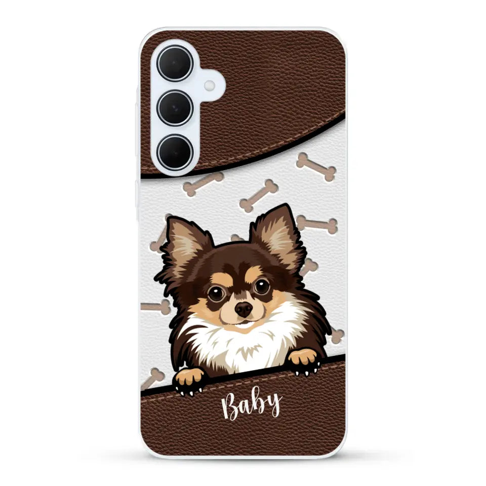 Perro efecto cuero - Funda personalizada