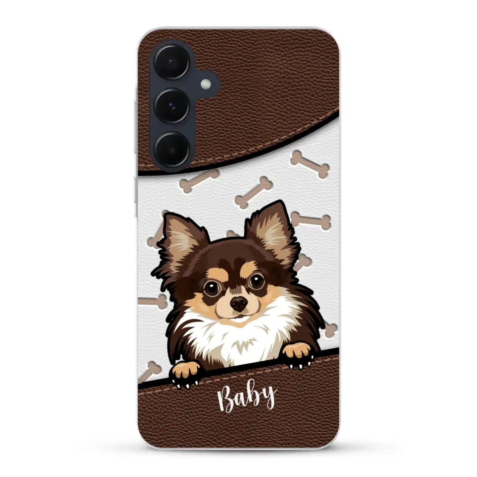 Perro efecto cuero - Funda personalizada