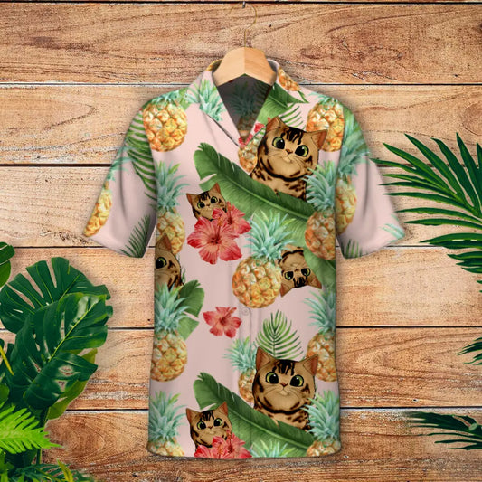 Mascotas curiosas tropicales - Camisa hawaiana personalizada