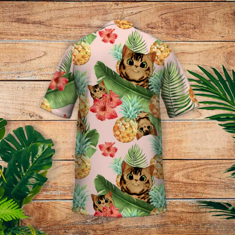 Mascotas curiosas tropicales - Camisa hawaiana personalizada