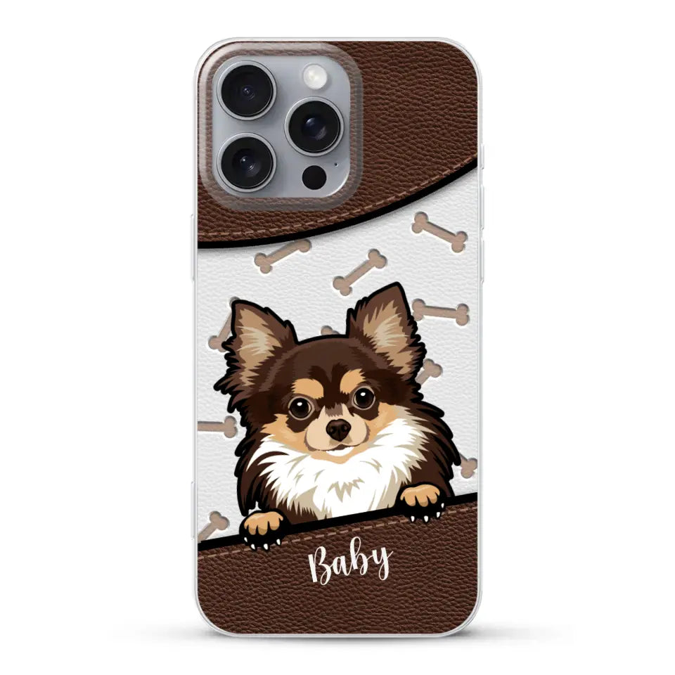 Perro efecto cuero - Funda personalizada