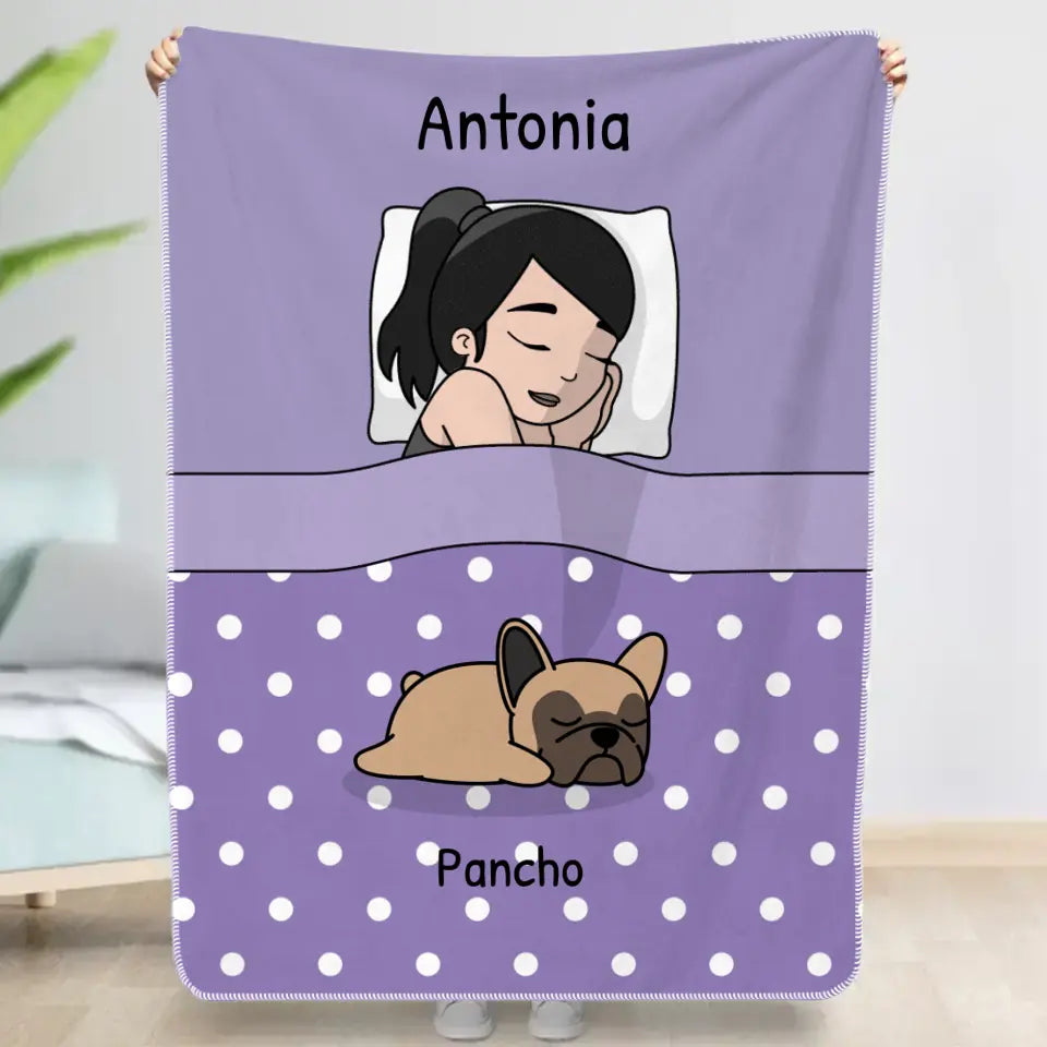 Hora de mimos con los peluditos single - Manta personalizada