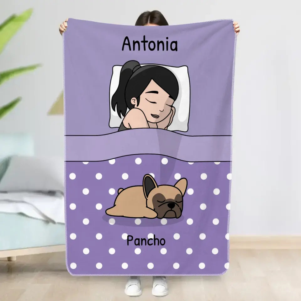 Hora de mimos con los peluditos single - Manta personalizada