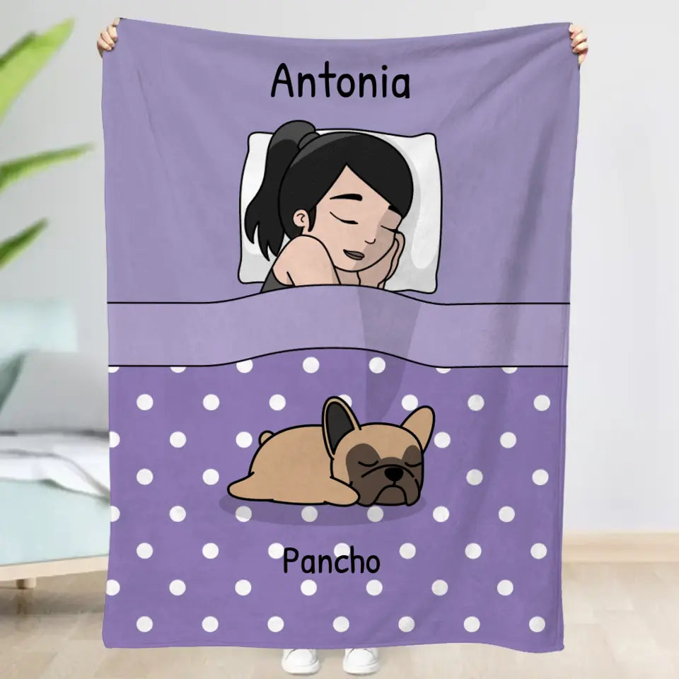 Hora de mimos con los peluditos single - Manta personalizada