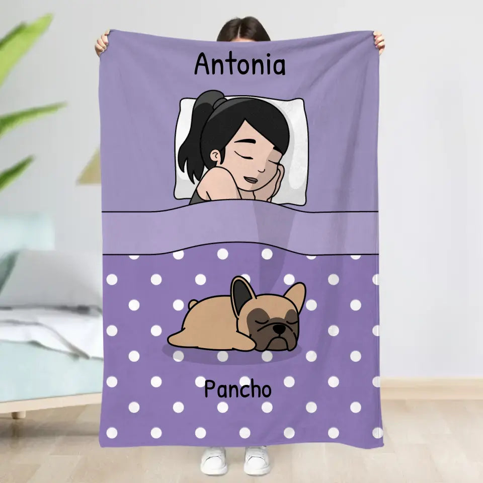 Hora de mimos con los peluditos single - Manta personalizada