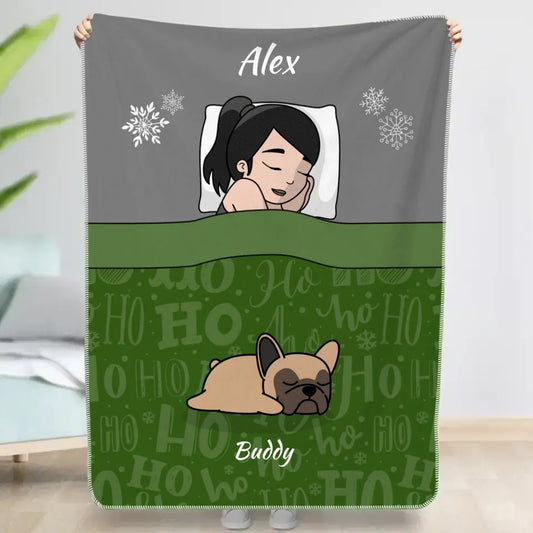 Hora de mimos navideños con los peluditos Single - Manta personalizada