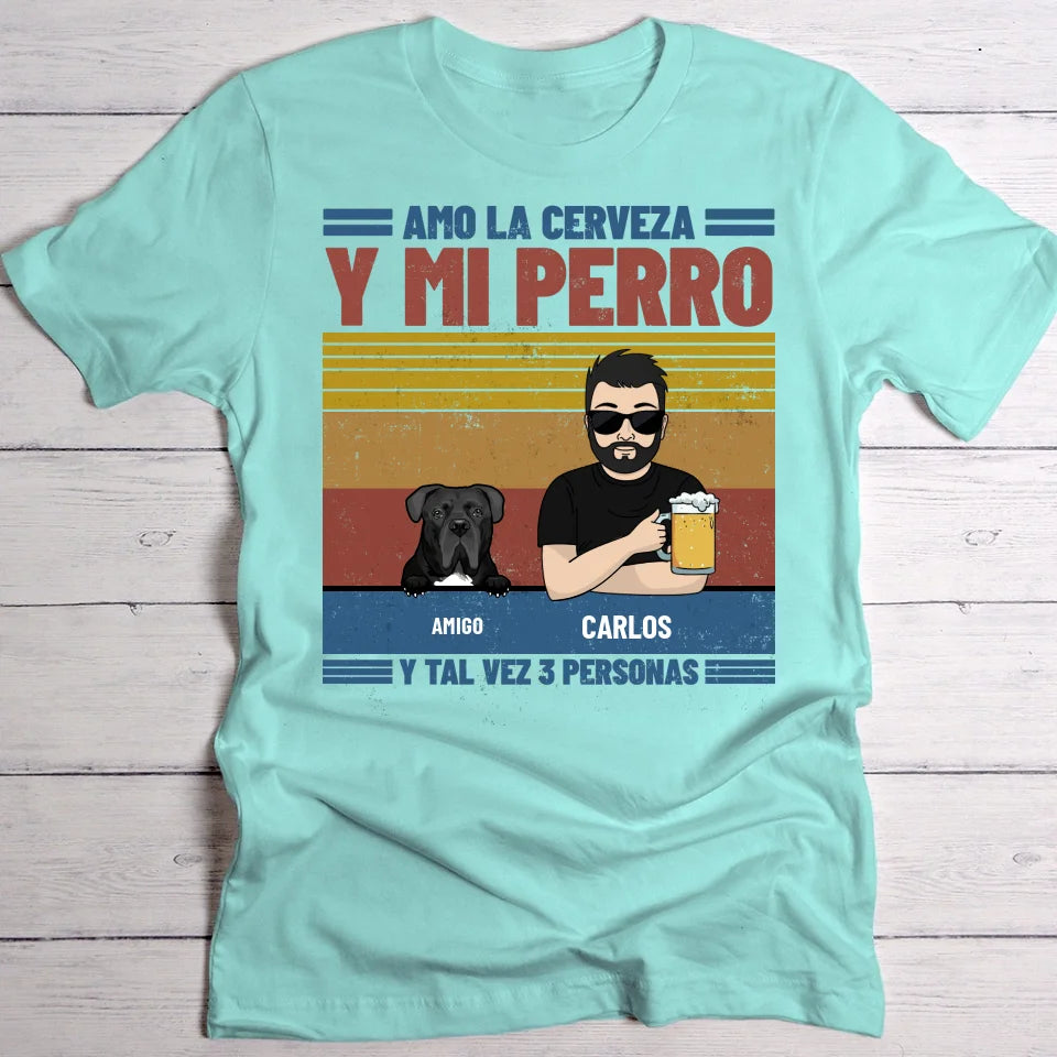 Amo la cerveza y mis peluditos - Camiseta personalizada