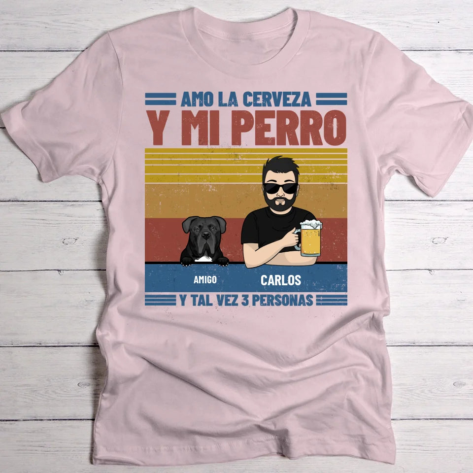 Amo la cerveza y mis peluditos - Camiseta personalizada