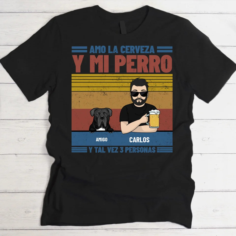 Amo la cerveza y mis peluditos - Camiseta personalizada