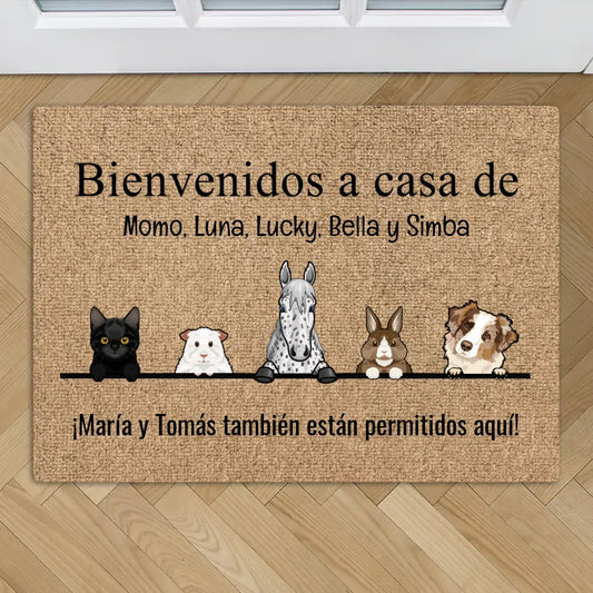 Todos mis peluditos - Felpudo personalizado