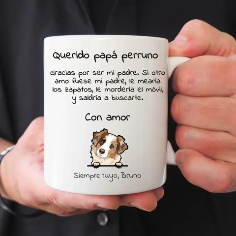 Querido papá perruno - Taza personalizada - Featured Image