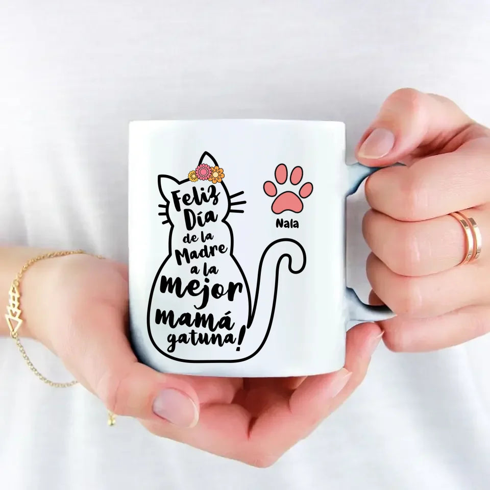 Mejor mamá gatuna - Taza personalizada