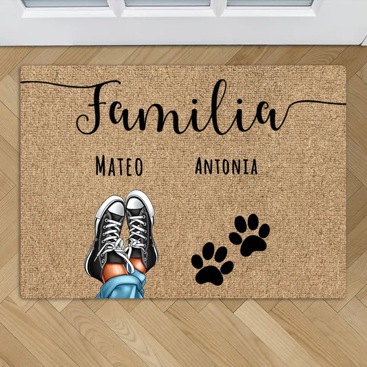 Zapatos y patas - Felpudo personalizado
