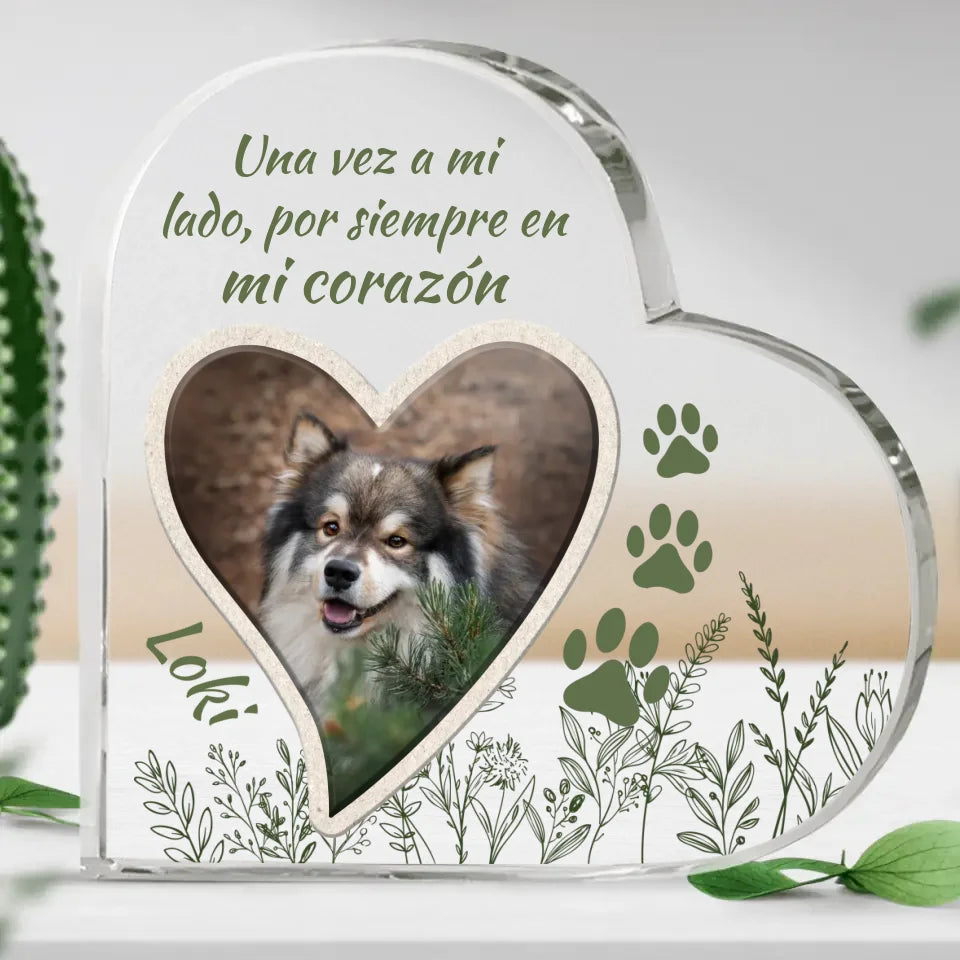 Una vez a mi lado - Corazón de cristal personalizado