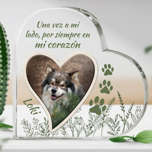 Una vez a mi lado - Corazón de cristal personalizado