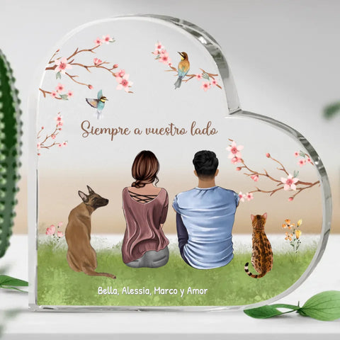 Siempre a vuestro lado - Corazón de cristal personalizado - Featured Image