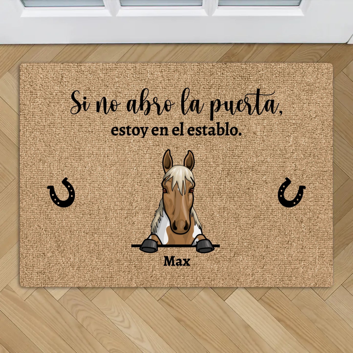 Caballos curiosos - Felpudo personalizado