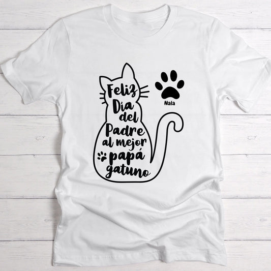 Mejor papá gatuno - Camiseta personalizada