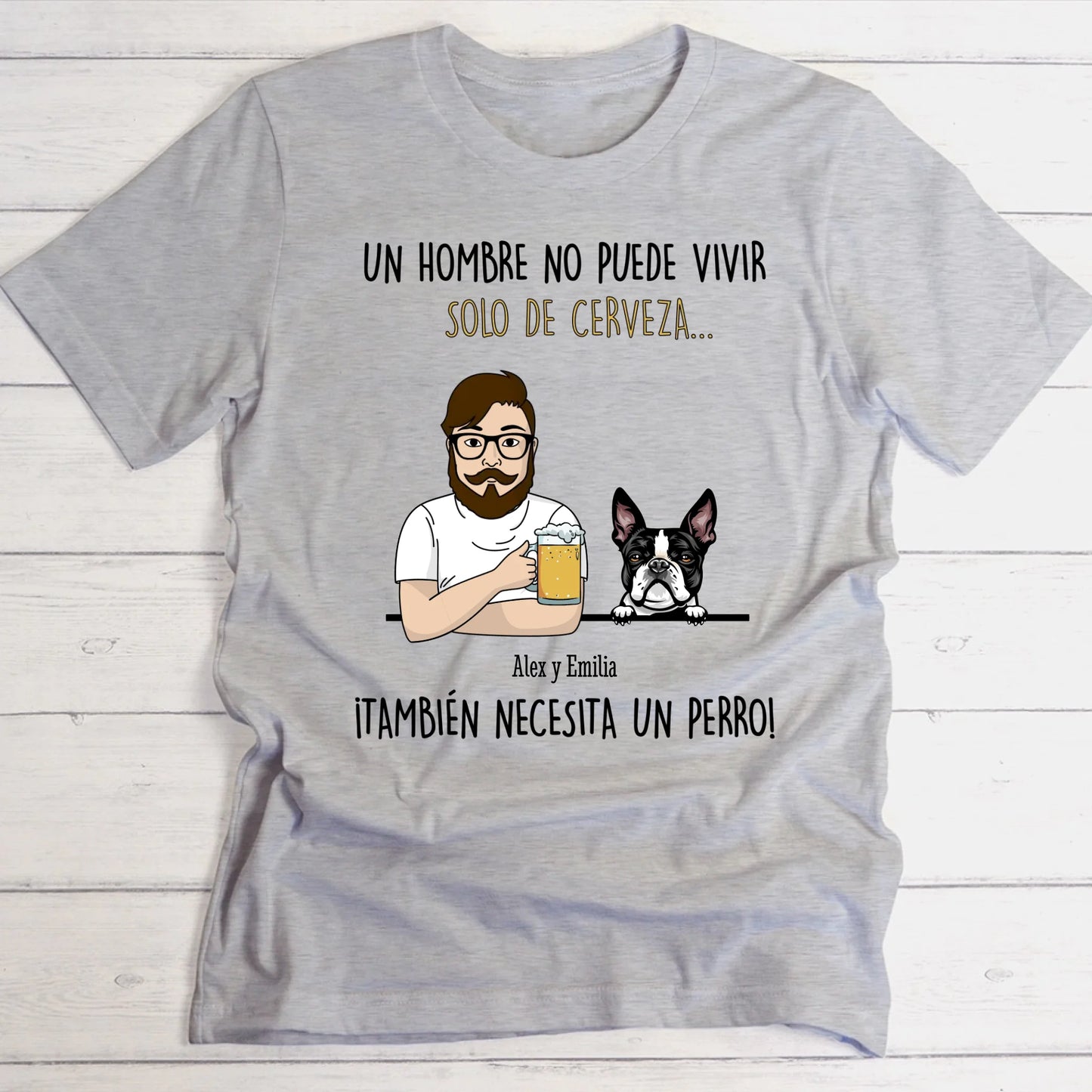 Una cerveza con mi perro - Camiseta personalizada