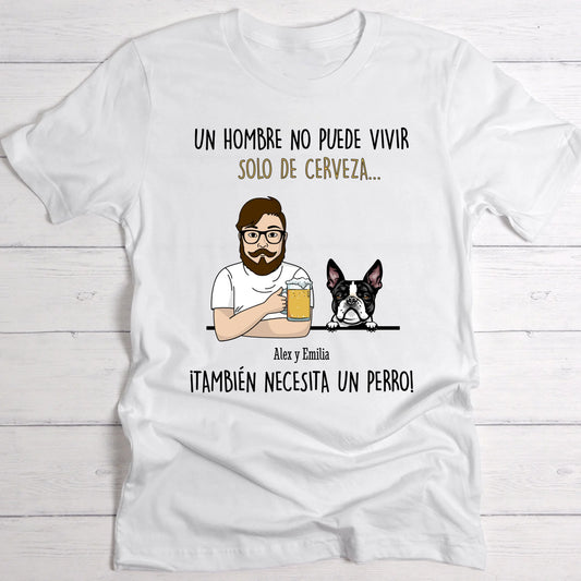 Una cerveza con mi perro - Camiseta personalizada