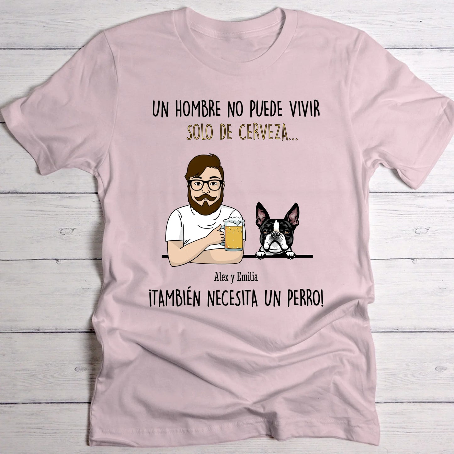 Una cerveza con mi perro - Camiseta personalizada