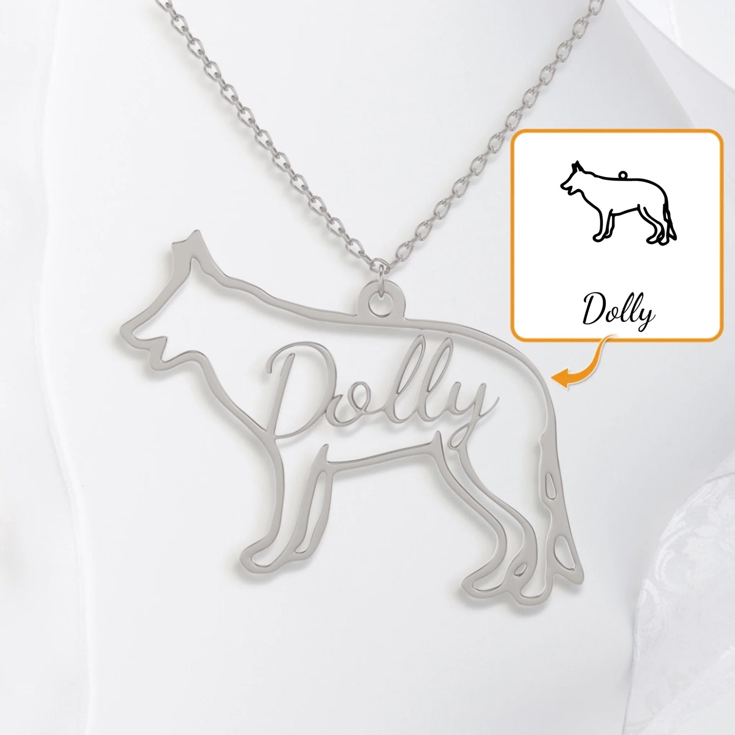 Silueta de perro - Collar personalizado