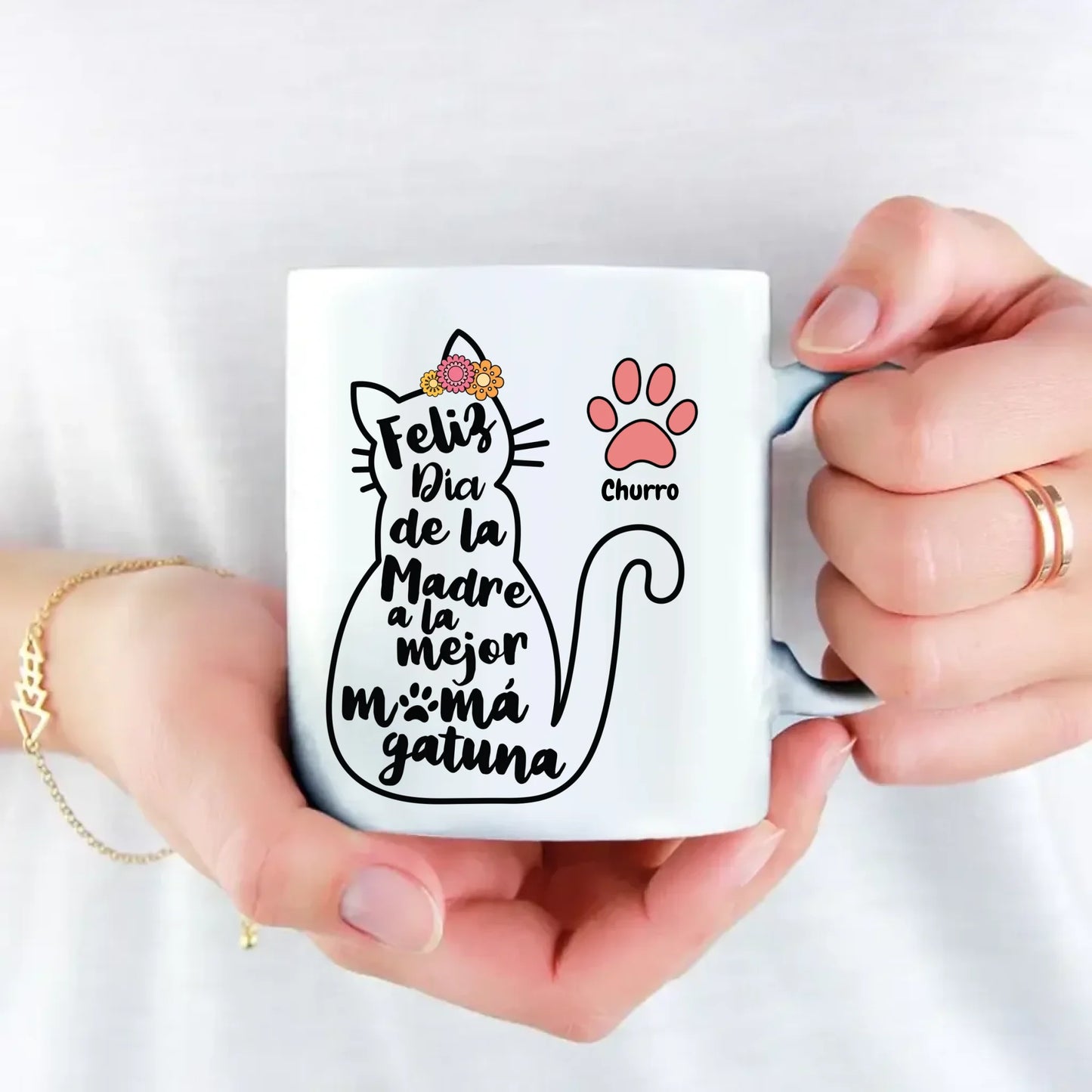 La mejor mamá gatuna - Taza personalizada