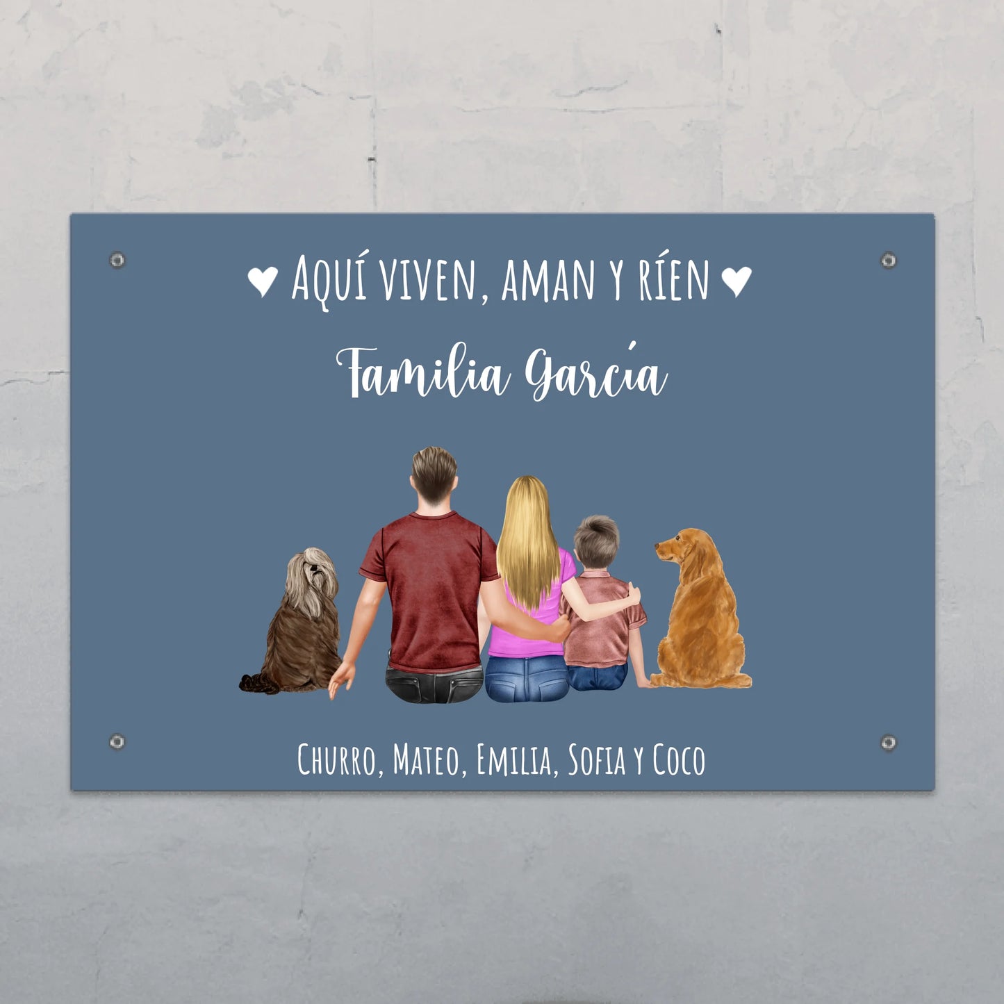 Nuestra familia - Placa para puerta personalizada