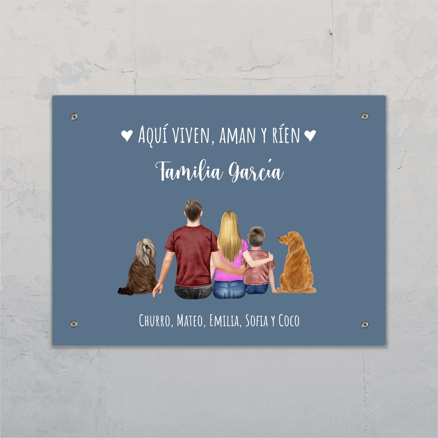Nuestra familia - Placa para puerta personalizada