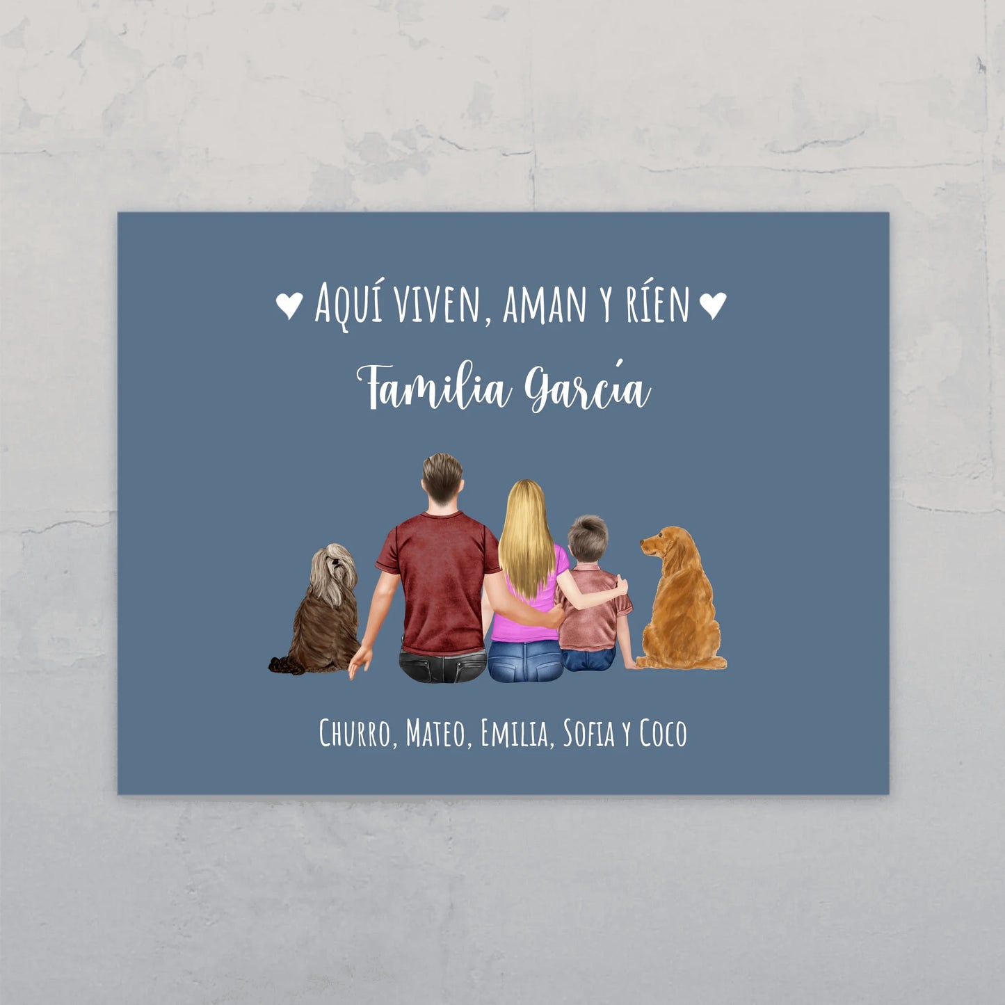 Nuestra familia - Placa para puerta personalizada